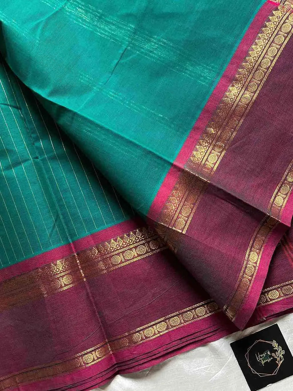 Zari Edition | Teal Blue Kanchi Cotton Saree