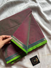 Woodland Rose 10 Yards Pure Kanchi Cotton Madisar Saree with earthy green, pink, and brown undertones – House of Thansha