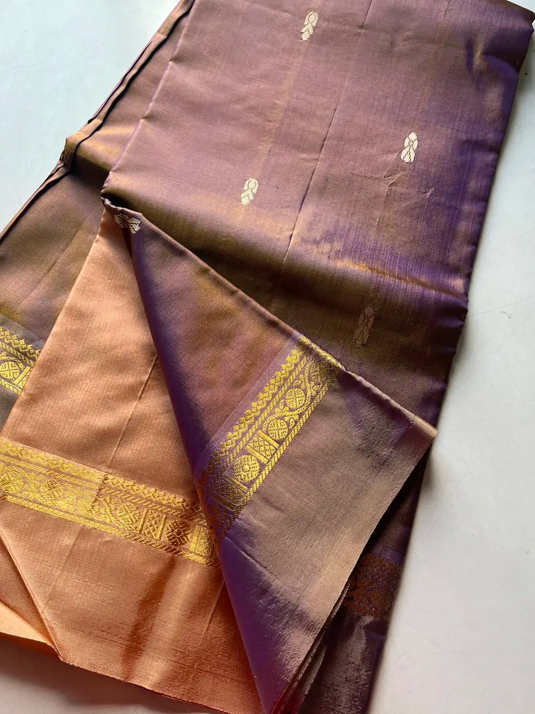 Vegan Silks | Chinnalampattu Saree – Smoky Amethyst