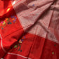 Chedibutta Saree - Handloom Vegan Art Silk - Rust orange