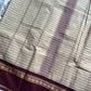 Maragatham – Pastel White with Maroon Korvai Kattam Chettinadu Cotton Saree