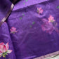 Soft Petal Drapes | Semi Chanderi Saree with Lotus Floral Prints | House of Thansha