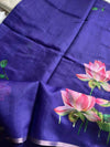 Soft Petal Drapes | Semi Chanderi Saree with Lotus Floral Prints | House of Thansha