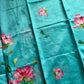 Soft Petal Drapes | Semi Chanderi Saree with Lotus Floral Prints | House of Thansha