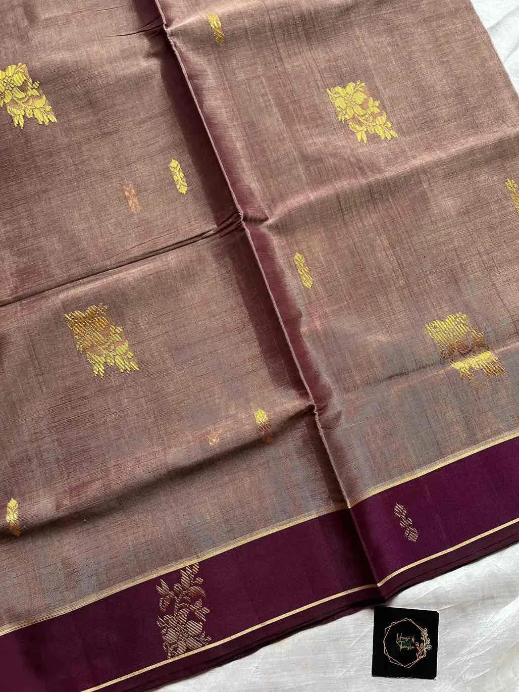 Vegan Weaves – Pastel burgundy Handloom Art Silk Saree