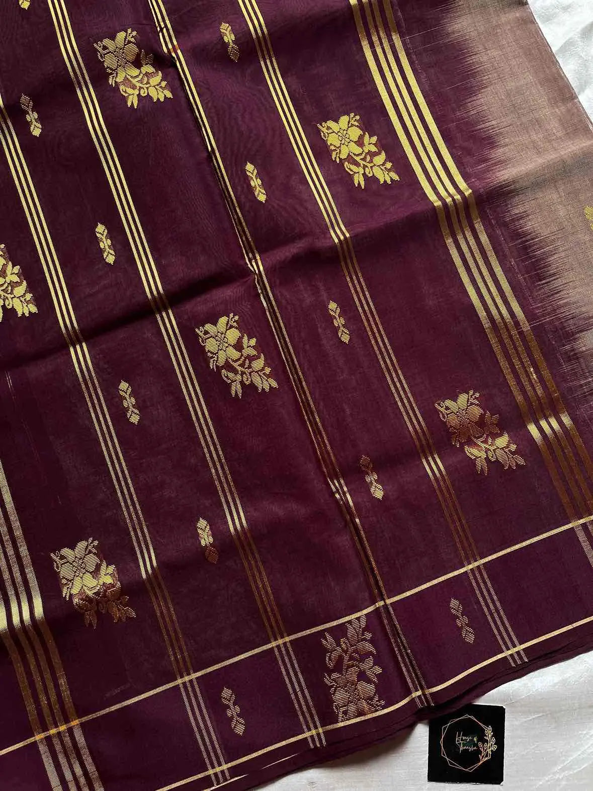 Vegan Weaves – Pastel burgundy Handloom Art Silk Saree