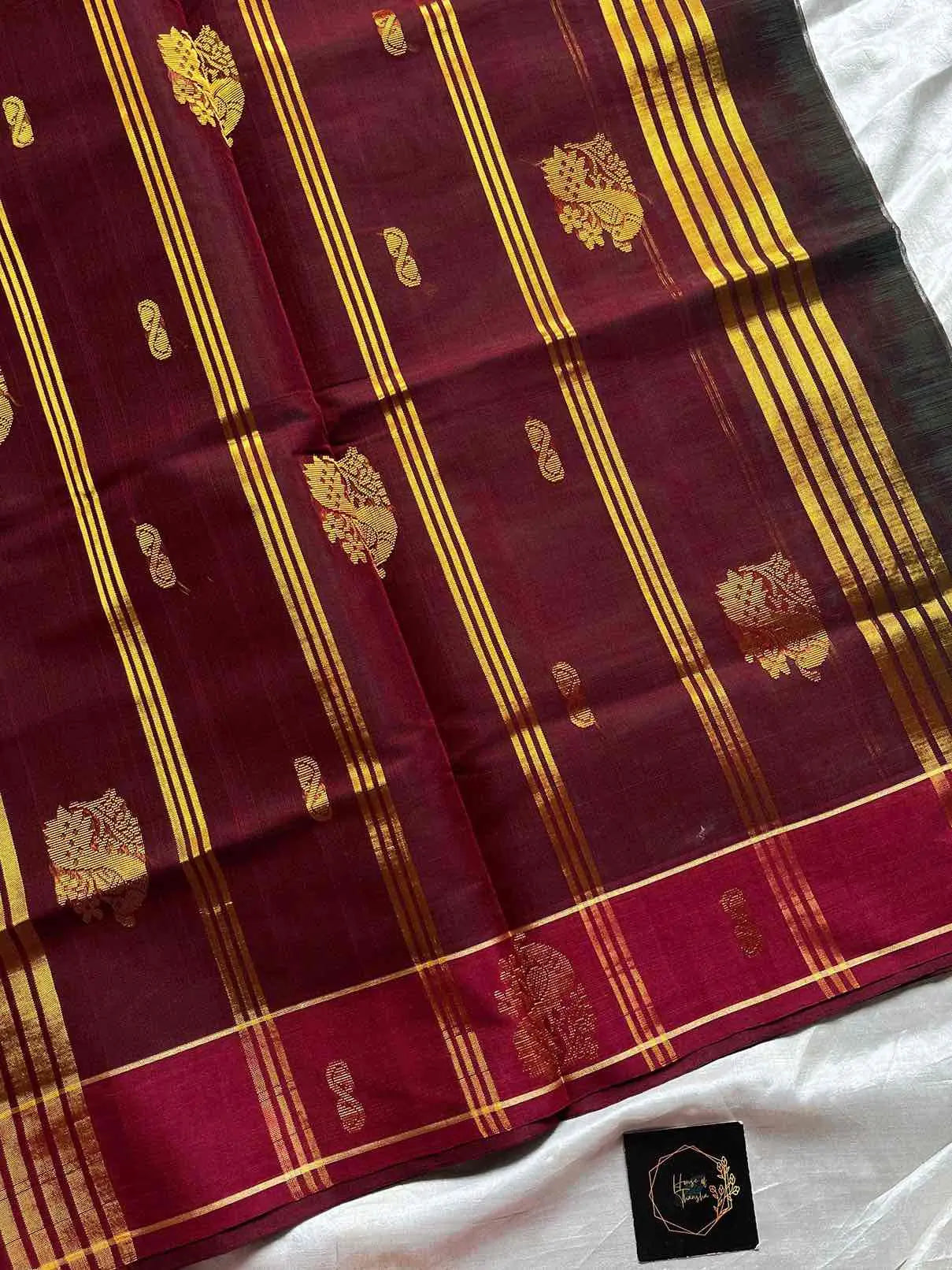 Vegan Weaves – Dark Green Handloom Art Silk Saree
