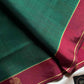 Vegan Weaves – Dark Green Handloom Art Silk Saree