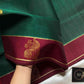 Vegan Weaves – Dark Green Handloom Art Silk Saree