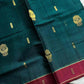 Vegan Weaves – Peacock Green Handloom Art Silk Saree