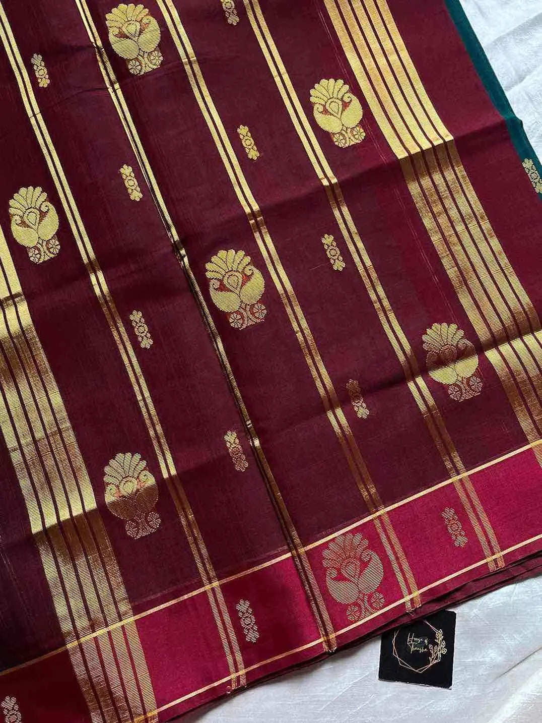 Vegan Weaves – Peacock Green Handloom Art Silk Saree