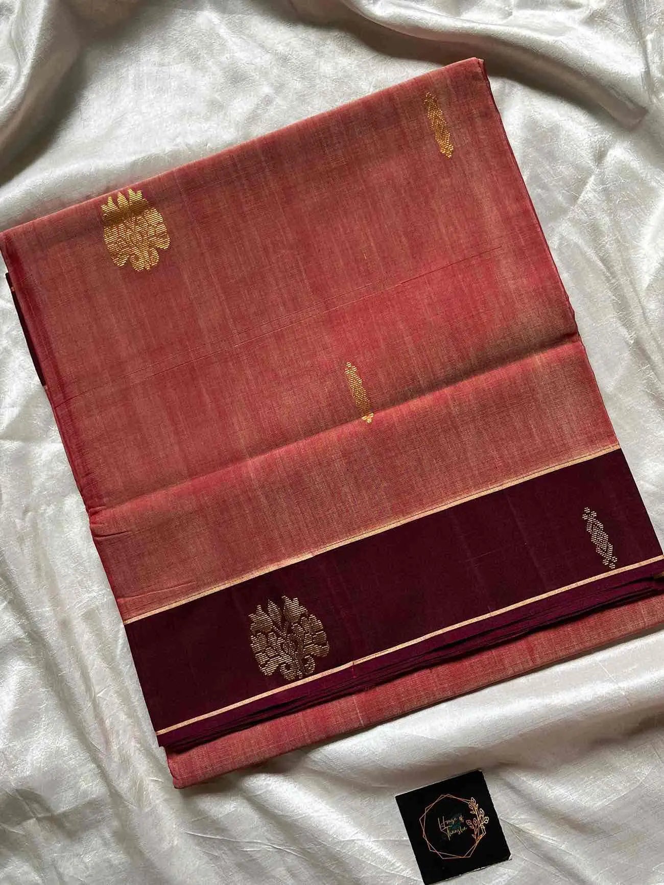 Vegan Weaves – Pastel Onion Pink Handloom Art Silk Saree