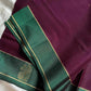 Vegan Weaves – Royal deep purple Handloom Art Silk Saree