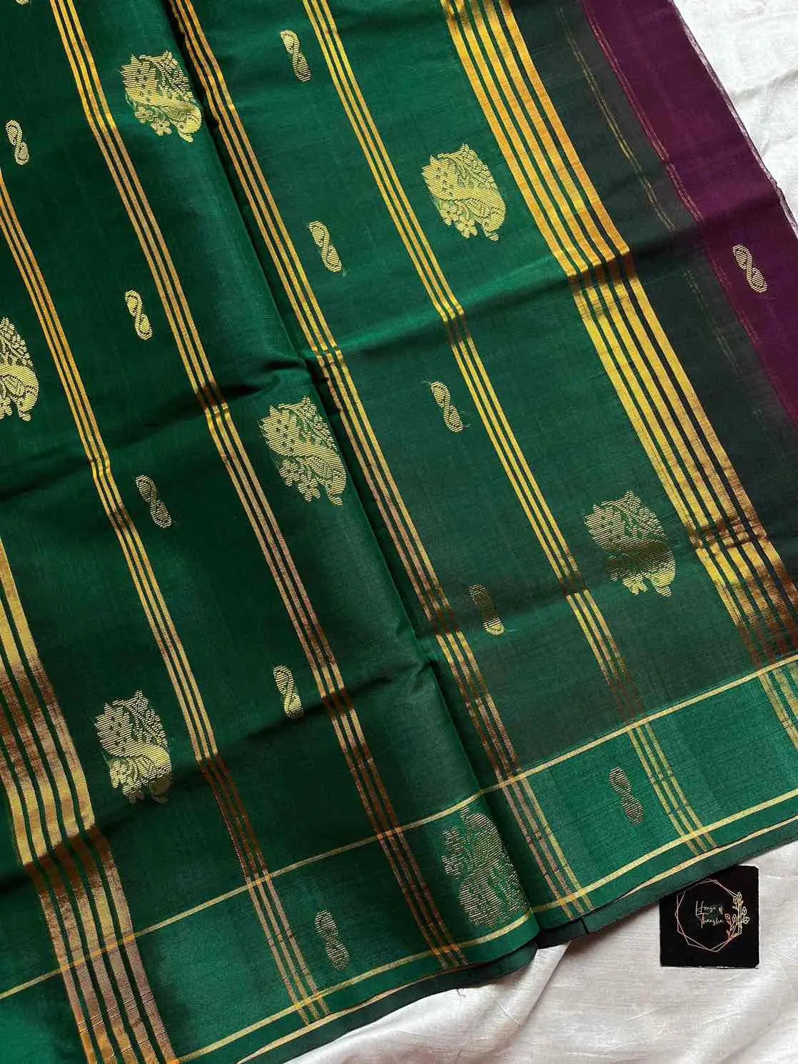 Vegan Weaves – Royal deep purple Handloom Art Silk Saree