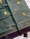 Vegan Weaves – Sea green Handloom Art Silk Saree