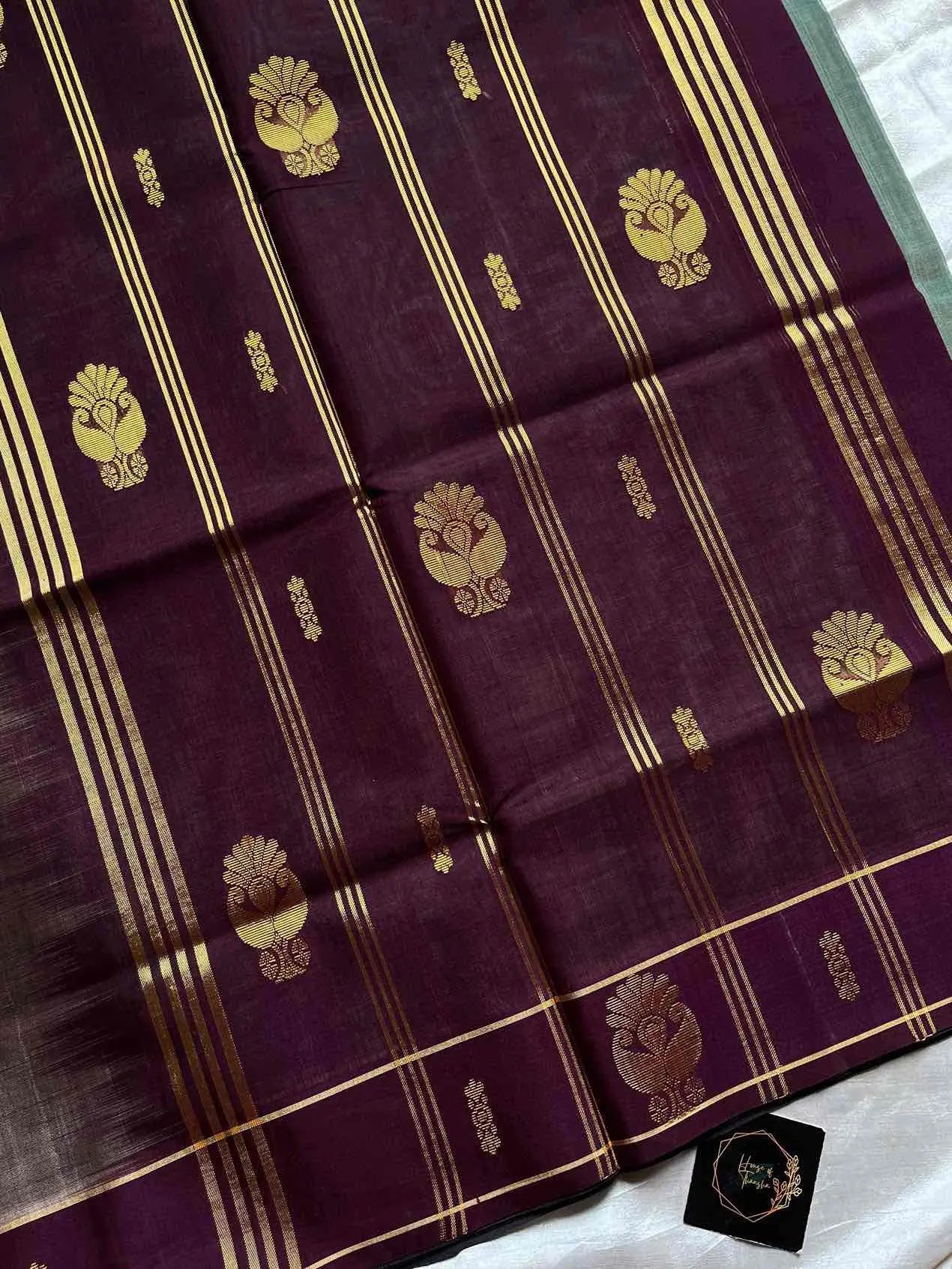 Vegan Weaves – Sea green Handloom Art Silk Saree