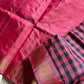 Chinnalampattu | Vegan Silk Saree – Pink & Black Korvai Checks