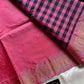 Chinnalampattu | Vegan Silk Saree – Pink & Black Korvai Checks