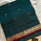 Vegan Weaves – Peacock green Handloom Art Silk Saree