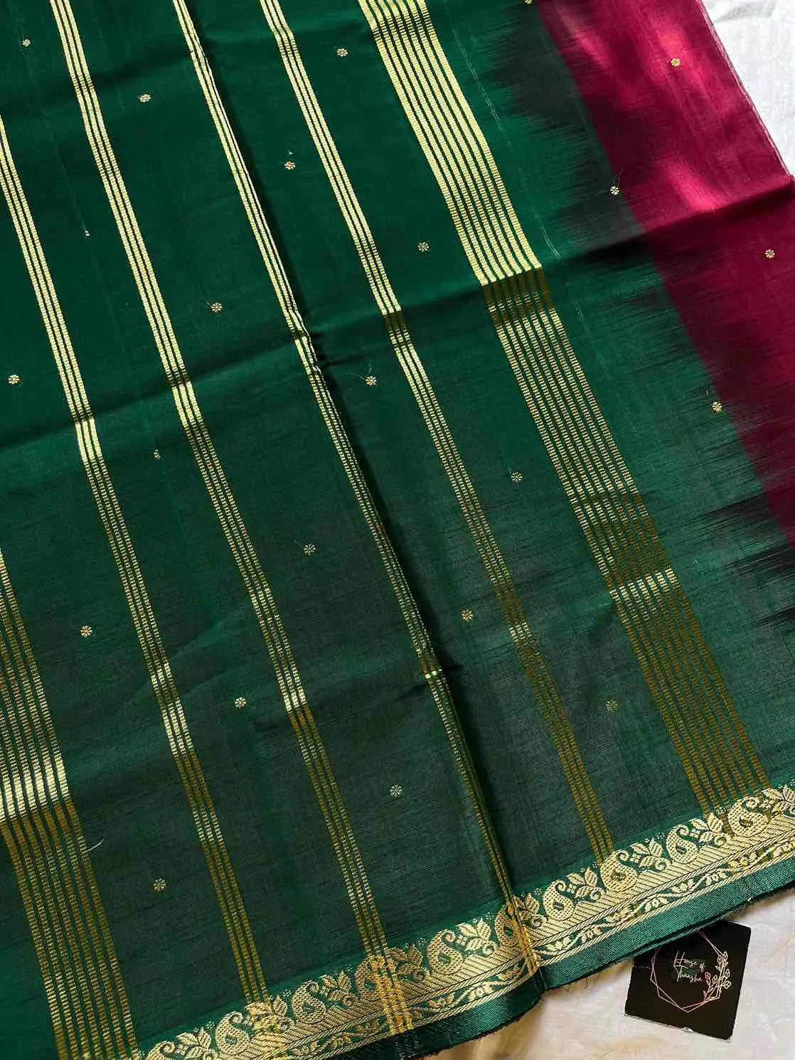 Vegan Weaves – Maroon Handloom Art Silk Saree