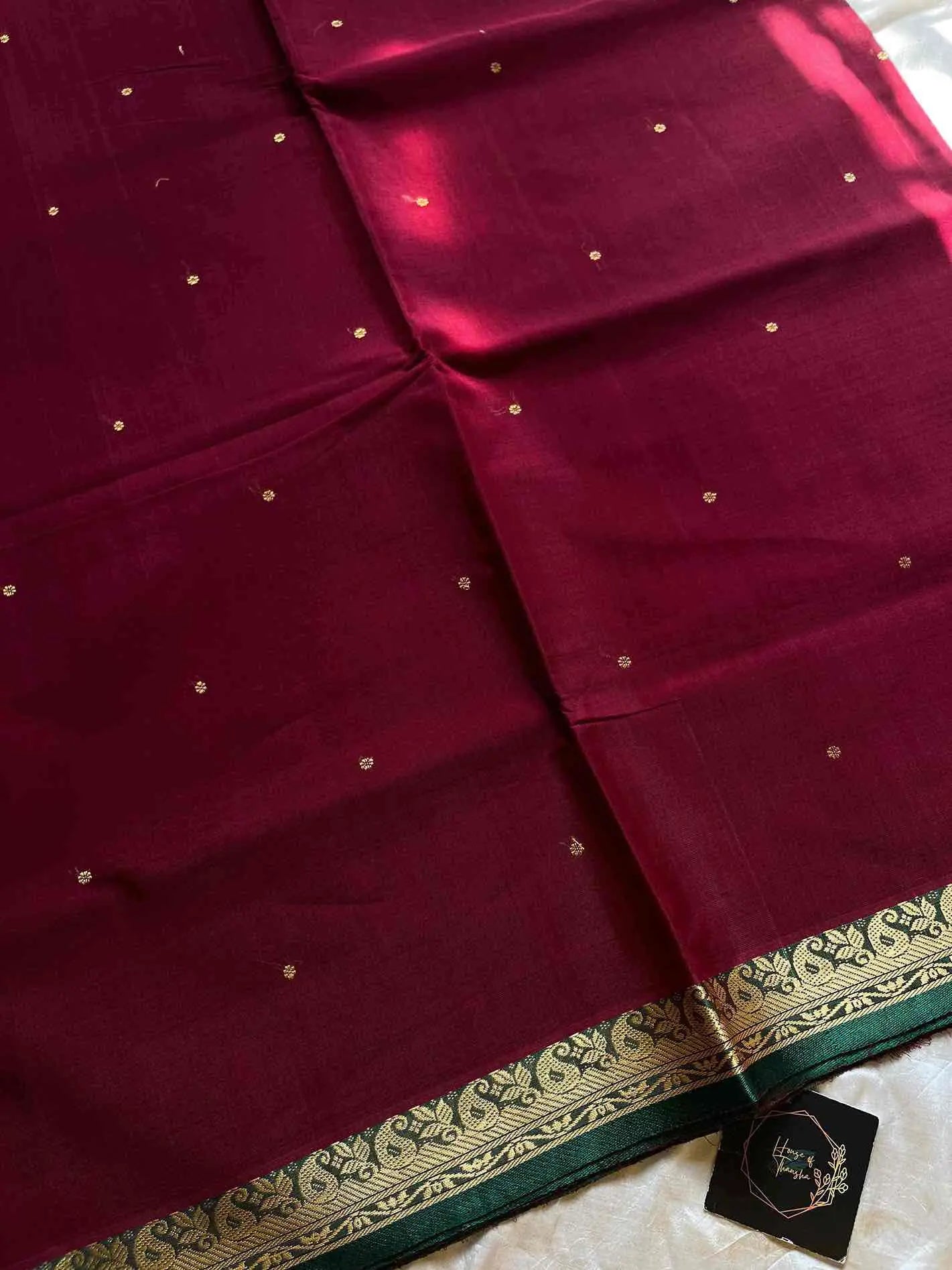 Vegan Weaves – Maroon Handloom Art Silk Saree