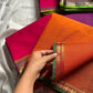 Subtle Weaves – Orange Kanchi Cotton Saree with Small Border