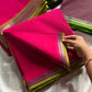 Pink 10 yards Madisar Kanchi cotton saree – pure handloom traditional drape from House of Thansha.