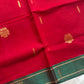 Vegan Silk Saree – Red Handloom Art Silk