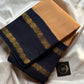 Sungudi Cotton Saree - Tan Beige & Black