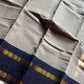 Sungudi Cotton Saree - Ash & Black