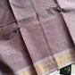 Minimal Border Edit - Mauve Taupe Kanchi Cotton Saree