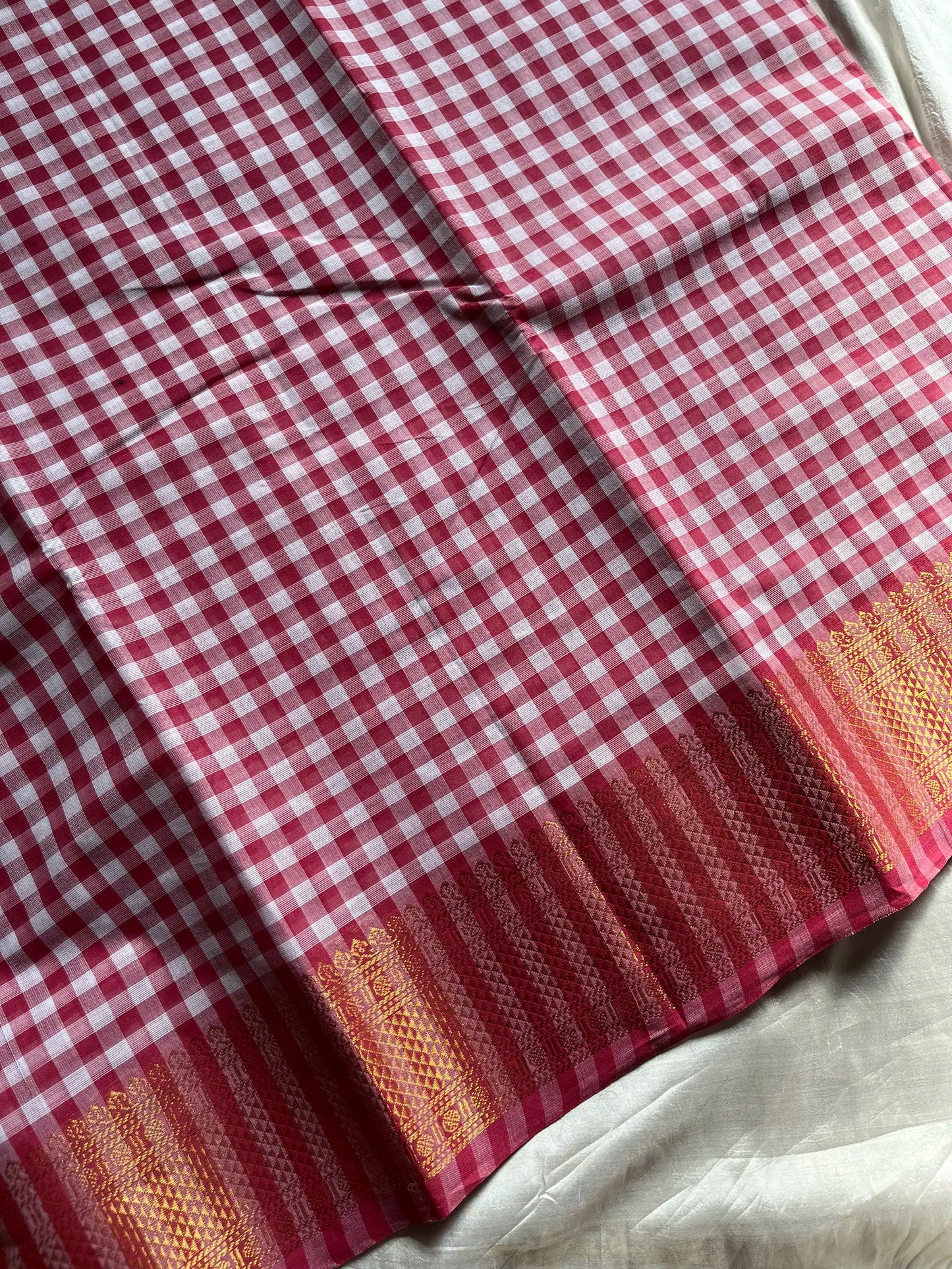 Mini Kattam – Pastel Pink Chettinadu cotton (Without Blouse)