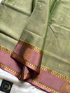 Vegan Silk Saree – Pastel Green | Handloom Art Silk