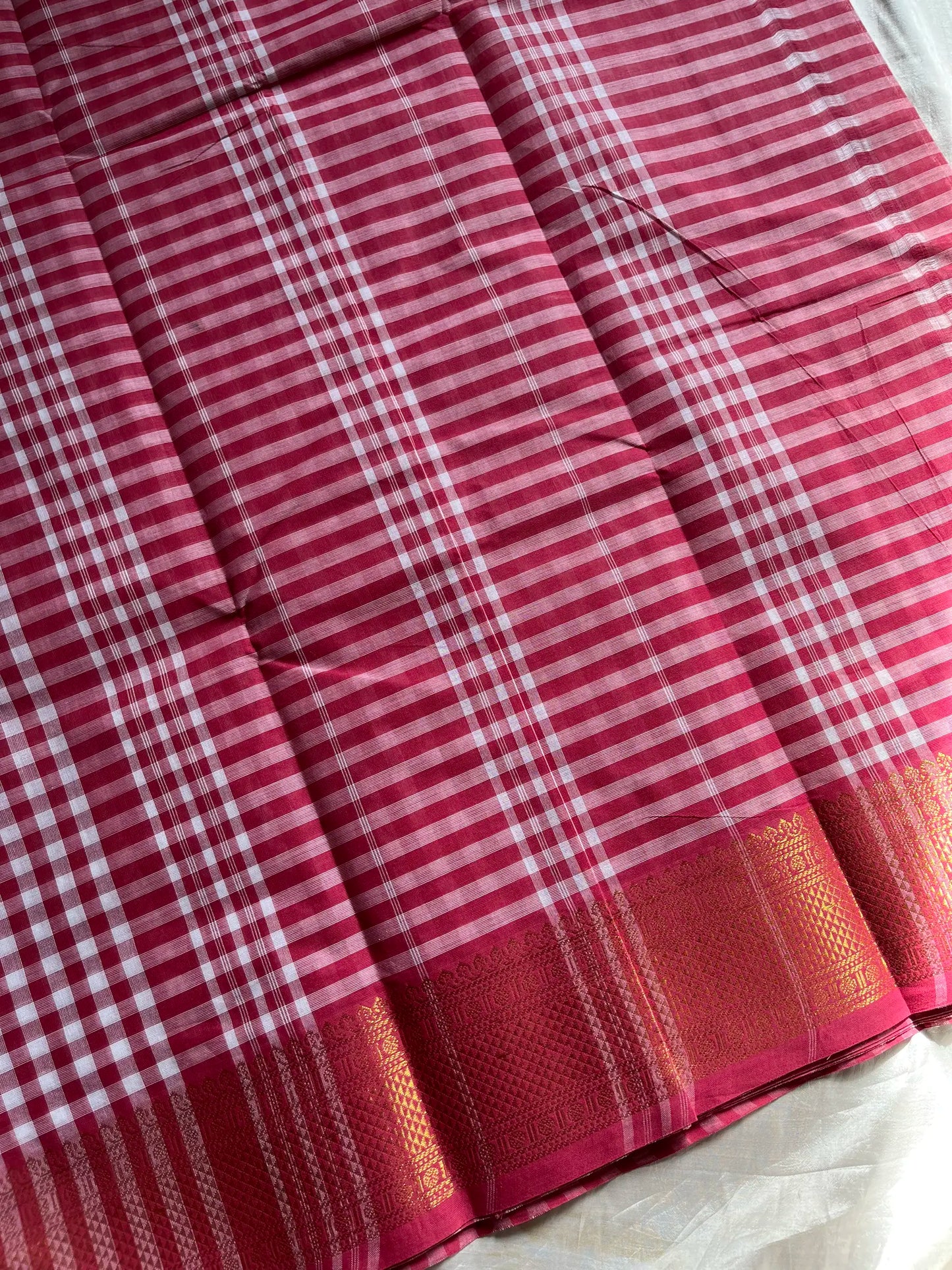 Mini Kattam – Pastel Pink Chettinadu cotton (Without Blouse)