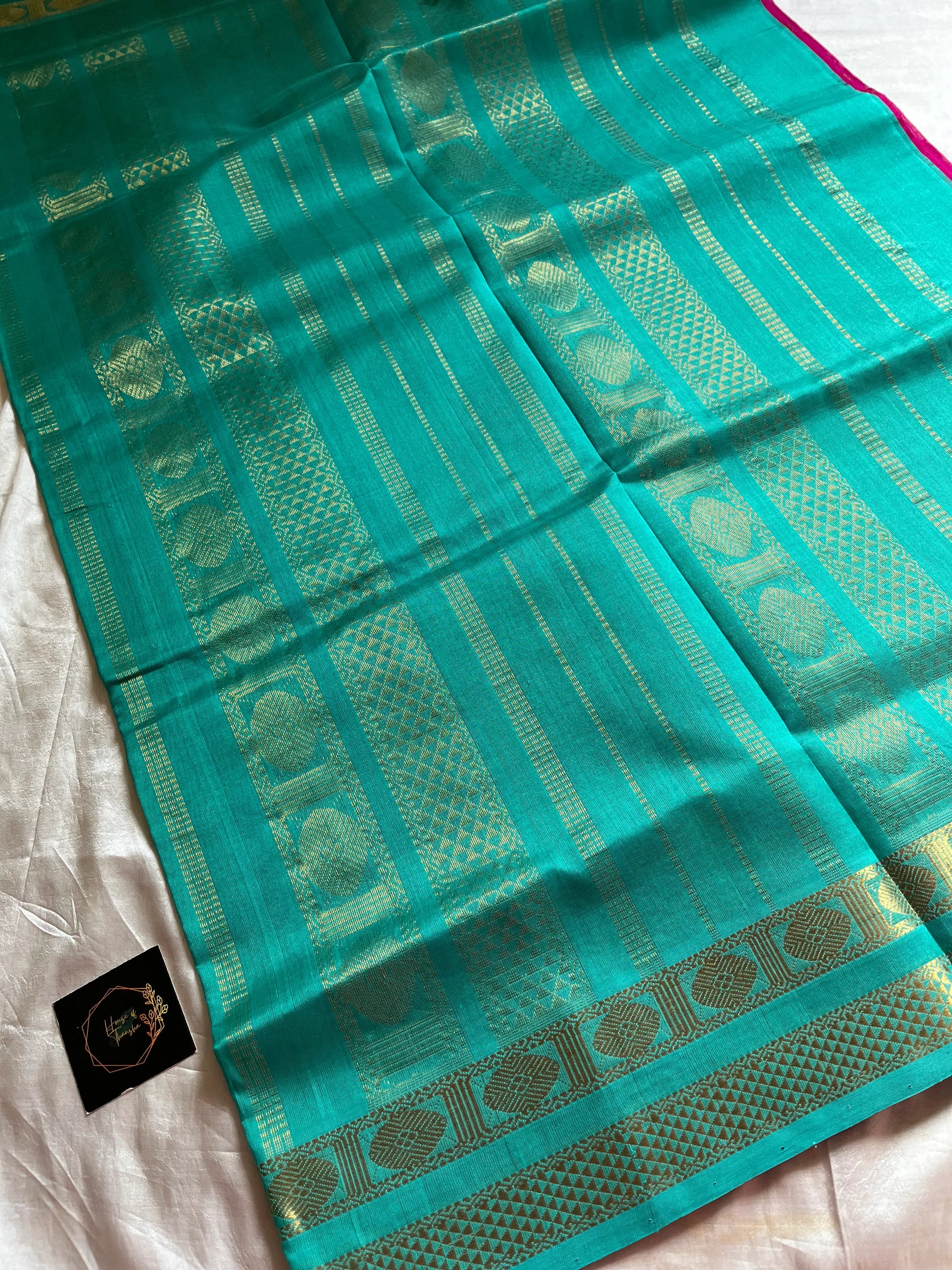 Pink Pure Handloom Kanchi Silk-Cotton Saree with Rich Zari & Blouse – Pattu Nool Edit by House of Thansha