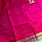 Pink Pure Handloom Kanchi Silk-Cotton Saree with Rich Zari & Blouse – Pattu Nool Edit by House of Thansha