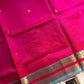 Pink Pure Handloom Kanchi Silk-Cotton Saree with Rich Zari & Blouse – Pattu Nool Edit by House of Thansha