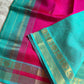 Pink Pure Handloom Kanchi Silk-Cotton Saree with Rich Zari & Blouse – Pattu Nool Edit by House of Thansha