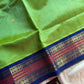 Parrot Green & Blue Pure Handloom Kanchi Silk-Cotton Saree with Rich Zari – Pattu Nool Edit by House of Thansha