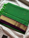 Throne Edit – Green 120 Counts Mercerised Chettinadu Cotton Saree