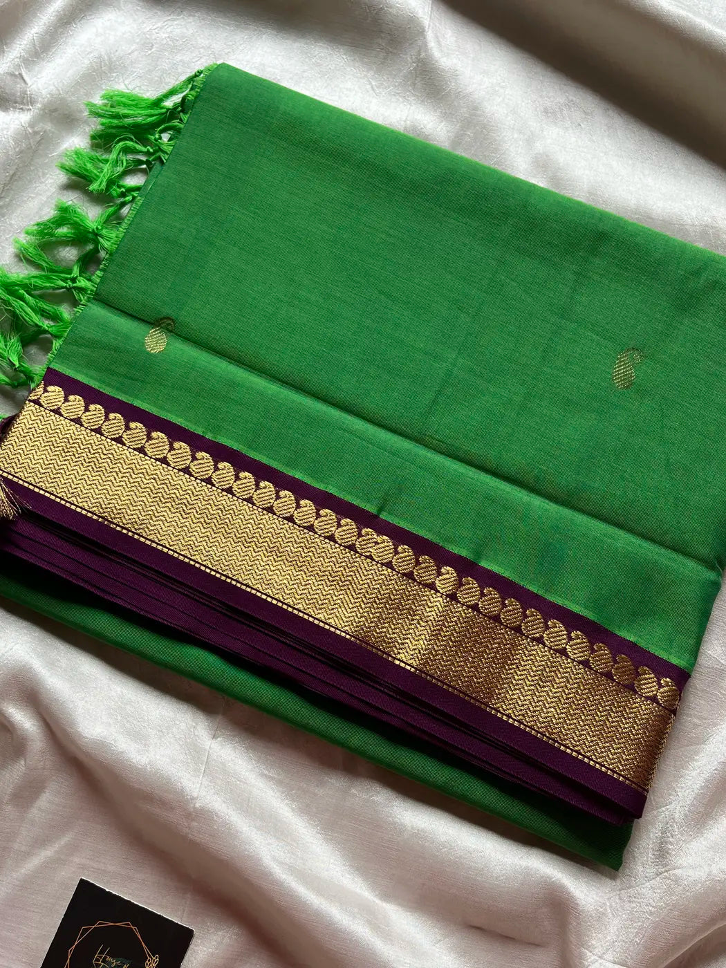 Throne Edit – Green 120 Counts Mercerised Chettinadu Cotton Saree
