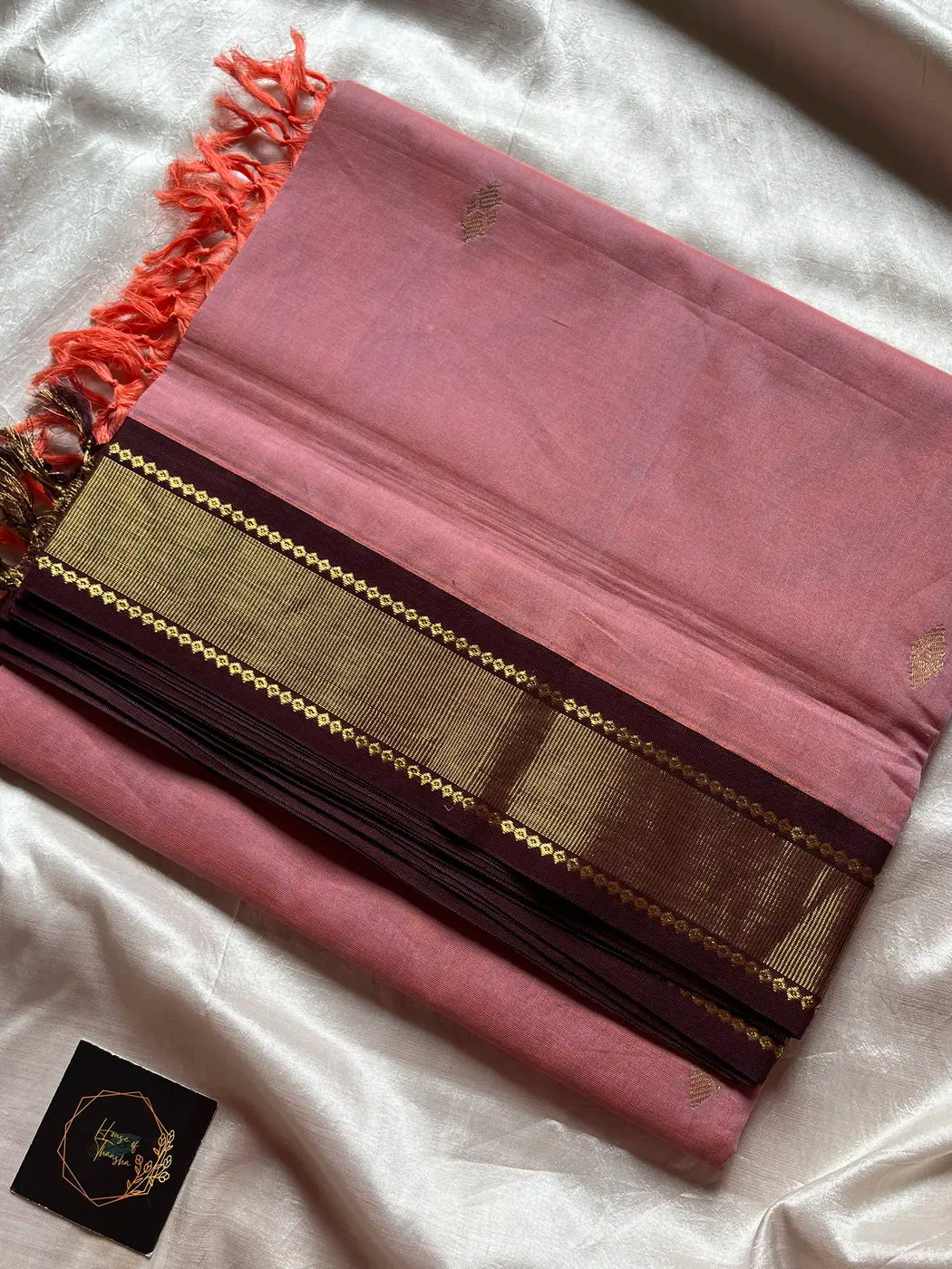 Throne Edit – Dust Rose 120 Counts Mercerised Chettinadu Cotton Saree