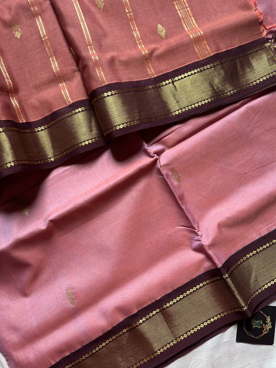 Throne Edit – Dust Rose 120 Counts Mercerised Chettinadu Cotton Saree