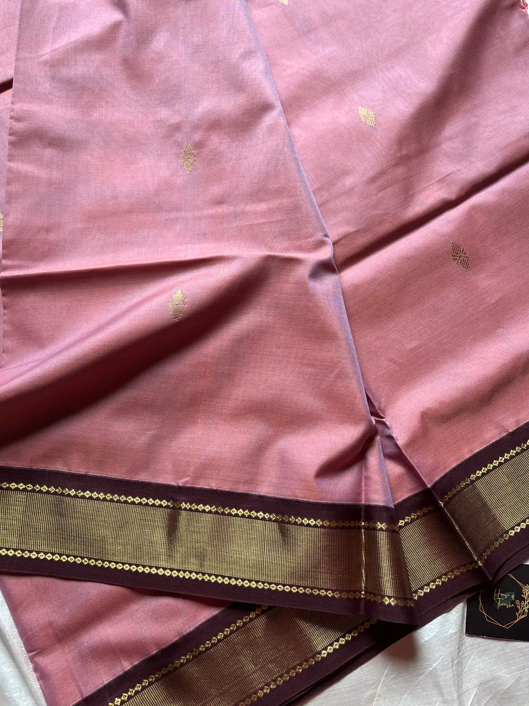 Throne Edit – Dust Rose 120 Counts Mercerised Chettinadu Cotton Saree