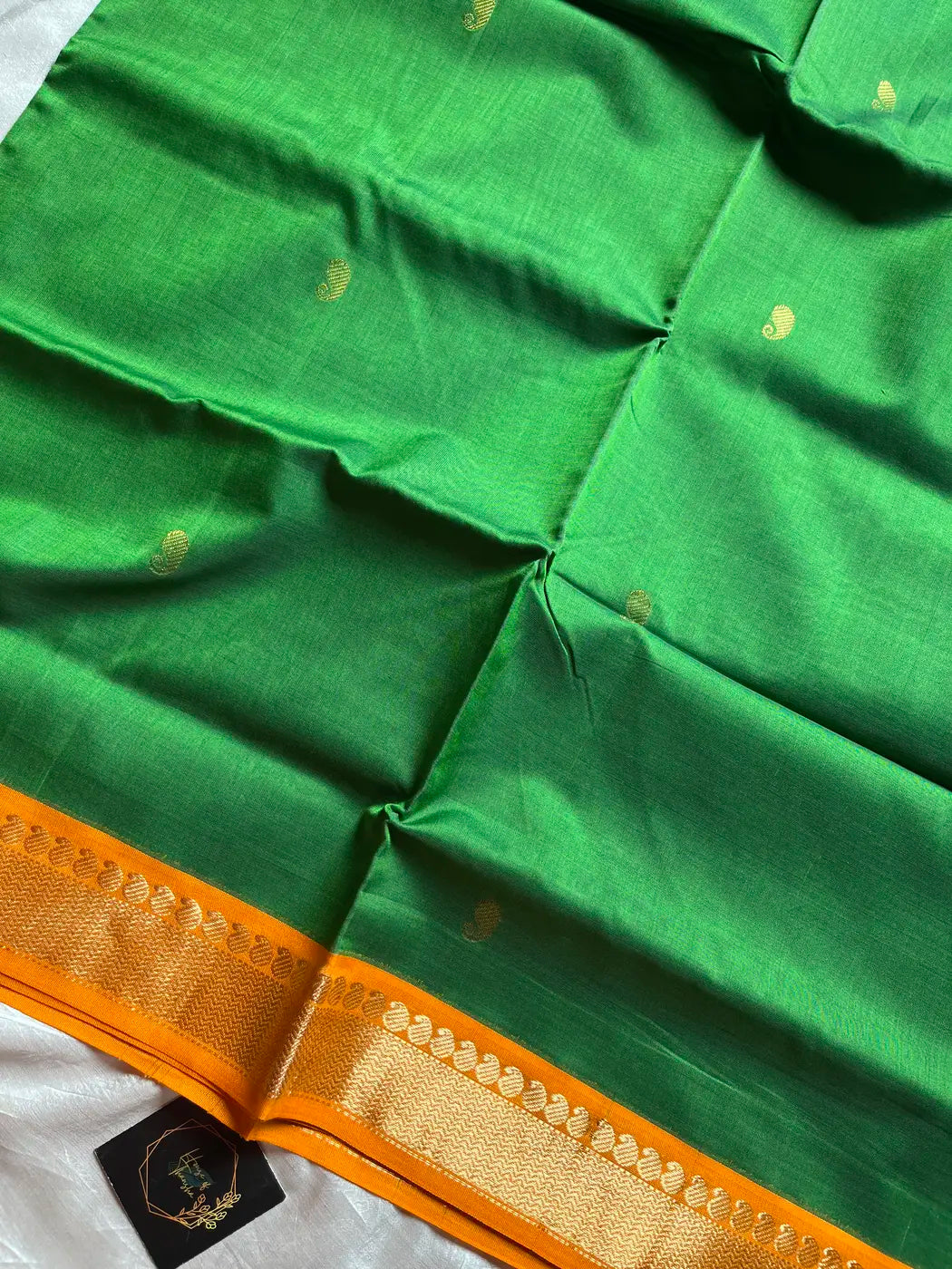 Throne Edit – Green & Yellow 120 Counts Mercerised Chettinadu Cotton Saree