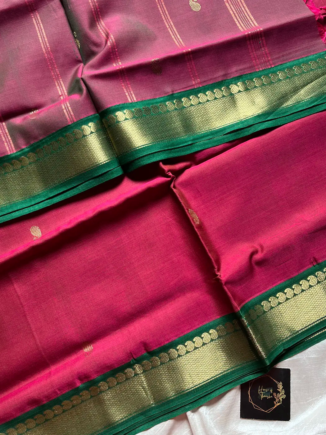 Throne Edit – Magenta Pink 120 Counts Mercerised Chettinadu Cotton Saree