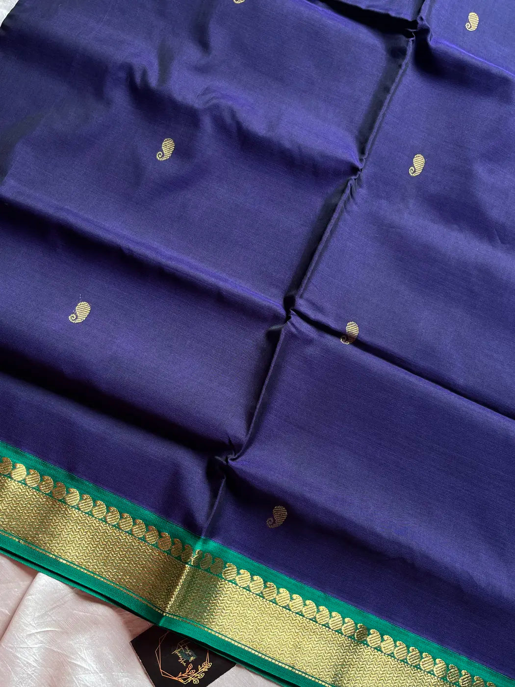 Throne Edit – Blue 120 Counts Mercerised Chettinadu Cotton Saree