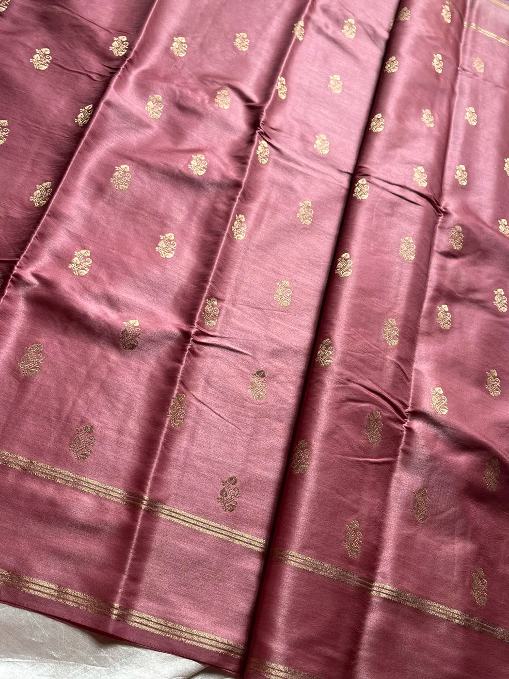 Crepe Silk Saree – Vintage Rose