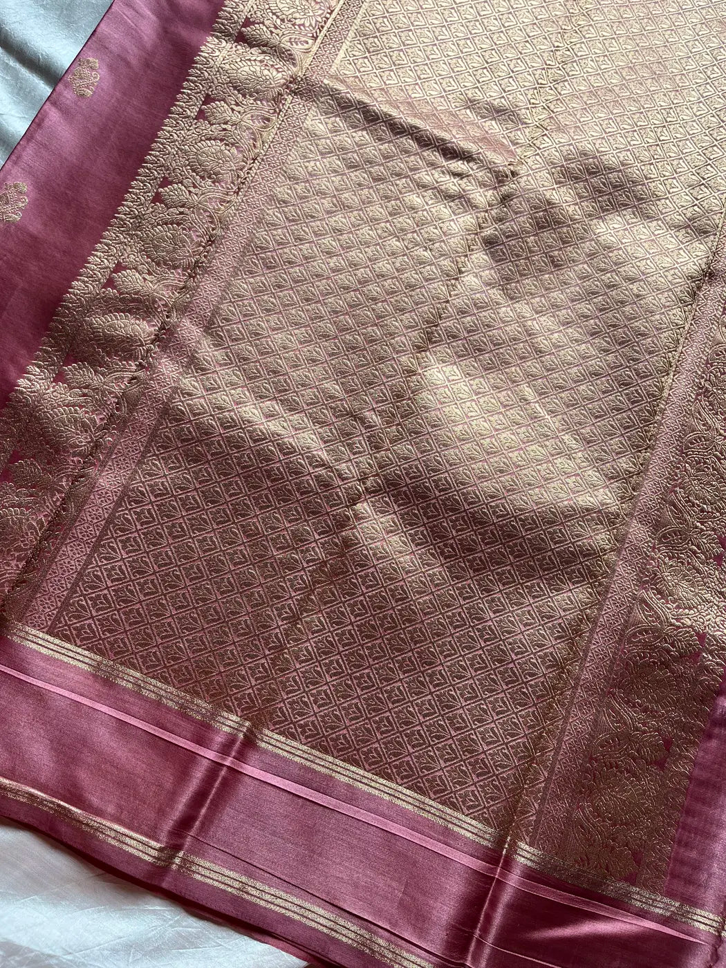 Crepe Silk Saree – Vintage Rose