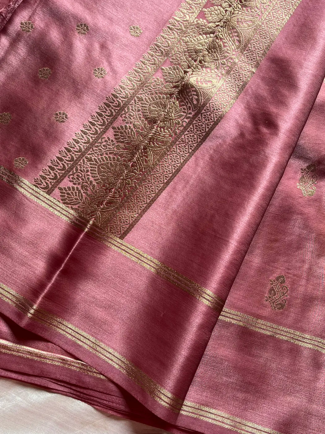 Crepe Silk Saree – Vintage Rose